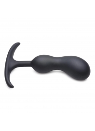 Черный массажер простаты с утяжелителями Premium Silicone Weighted Prostate Plug Medium - 16,3 см. - XR Brands - в Орске купить с доставкой