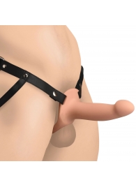 Телесный полый страпон на черных регулируемых ремешках 2’’ Erection Smooth Silicone Penis Sheath - XR Brands - купить с доставкой в Орске
