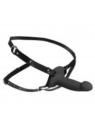 Черный полый страпон с вибрацией 2’’ Erection 28X Smooth Vibrating Silicone Penis Sheath - XR Brands - купить с доставкой в Орске