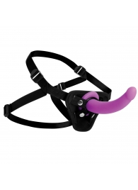 Лиловый поясной страпон Navigator Silicone G-Spot Dildo with Harness - 17,8 см. - XR Brands - купить с доставкой в Орске