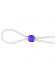 Прозрачное лассо с фиолетовой бусиной SILICONE COCK RING WITH BEAD LAVENDER - NMC - в Орске купить с доставкой