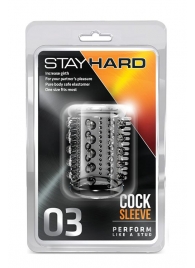 Прозрачная насадка с шипами и шишечками STAY HARD COCK SLEEVE 03 CLEAR - Blush Novelties - в Орске купить с доставкой