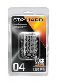 Прозрачная насадка с бороздками STAY HARD COCK SLEEVE 04 CLEAR - Blush Novelties - в Орске купить с доставкой