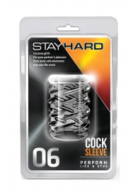 Прозрачная насадка с объёмными чёрточками STAY HARD COCK SLEEVE 06 CLEAR - Blush Novelties - в Орске купить с доставкой