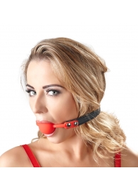 Силиконовый кляп-шар на чёрных ремешках Red Gag silicone - Orion - купить с доставкой в Орске