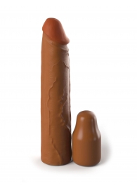 Коричневая насадка на член 2  Silicone X-tension - 20,3 см. - Pipedream - в Орске купить с доставкой