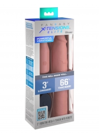 Телесная вибронасадка на член 3  Vibrating Mega X-tension with Remote - 22,9 см. - Pipedream - в Орске купить с доставкой