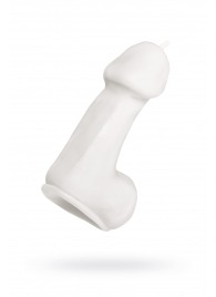 Белая свеча в форме пениса - 47 гр. - Pecado - купить с доставкой в Орске