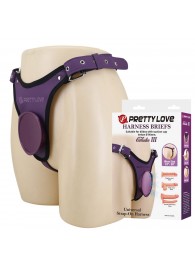 Фиолетовые трусики харнесс с платформой Caludio III - Baile - купить с доставкой в Орске