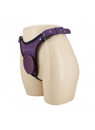 Фиолетовые трусики харнесс с платформой Caludio III - Baile - купить с доставкой в Орске