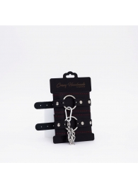Черно-красные кожаные оковы - Crazy Handmade - купить с доставкой в Орске