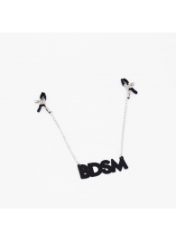 Зажимы на соски с кожаной подвеской BDSM - Crazy Handmade - купить с доставкой в Орске