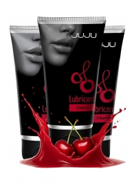 Набор из 3 съедобных лубрикантов JUJU со вкусом вишни - JuJu - купить с доставкой в Орске Набор из 3 съедобных лубрикантов JUJU со вкусом вишни - JuJu - купить с доставкой в Орске