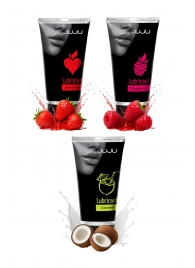 Набор из 3 съедобных лубрикантов JUJU (клубника, малина, кокос) - JuJu - купить с доставкой в Орске Набор из 3 съедобных лубрикантов JUJU (клубника, малина, кокос) - JuJu - купить с доставкой в Орске