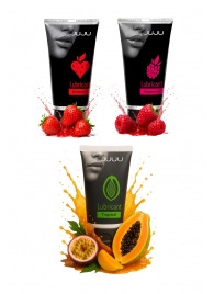 Набор из 3 съедобных лубрикантов JUJU (клубника, малина, тропические фрукты) - JuJu - купить с доставкой в Орске Набор из 3 съедобных лубрикантов JUJU (клубника, малина, тропические фрукты) - JuJu - купить с доставкой в Орске
