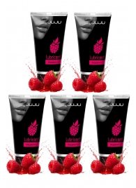 Набор из 5 съедобных лубрикантов JUJU со вкусом малины - JuJu - купить с доставкой в Орске Набор из 5 съедобных лубрикантов JUJU со вкусом малины - JuJu - купить с доставкой в Орске