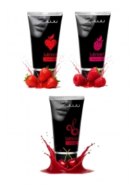 Набор из 3 съедобных лубрикантов JUJU (клубника, малина, вишня) - JuJu - купить с доставкой в Орске Набор из 3 съедобных лубрикантов JUJU (клубника, малина, вишня) - JuJu - купить с доставкой в Орске