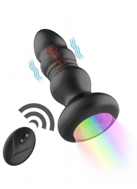 Черная анальная вибропробка с фрикционным механизмом и LED-подсветкой - 12,5 см. - Secwell в Орске Черная анальная вибропробка с фрикционным механизмом и LED-подсветкой - 12,5 см. - Secwell