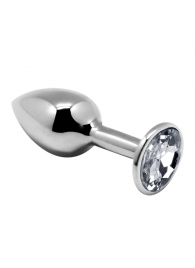 Серебристая анальная втулка с прозрачным кристаллом Mini Metal Butt Plug Size L - 9 см. - Adrien Lastic в Орске Серебристая анальная втулка с прозрачным кристаллом Mini Metal Butt Plug Size L - 9 см. - Adrien Lastic