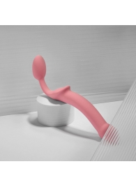 Розовый безремневой страпон Strap-on-me Semi-Realistic Bendable Strap-On size M - Strap-on-me - купить с доставкой в Орске