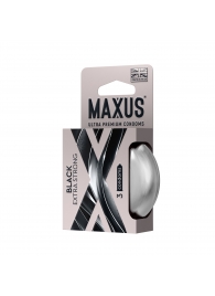 Черные утолщенные презервативы MAXUS Extra Strong с железным кейсом - 3 шт. - Maxus - купить с доставкой в Орске
