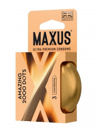 Точечные презервативы MAXUS 2000 Amazing Dots с железным кейсом - 3 шт. - Maxus - купить с доставкой в Орске