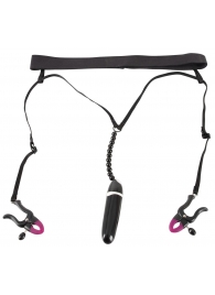 Женские вибростринги с зажимами для половых губ Spreader String with Vibrator - Orion - купить с доставкой в Орске Женские вибростринги с зажимами для половых губ Spreader String with Vibrator - Orion - купить с доставкой в Орске