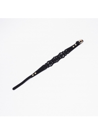 Черный ажурный чокер с золотистой фурнитурой - Crazy Handmade - купить с доставкой в Орске