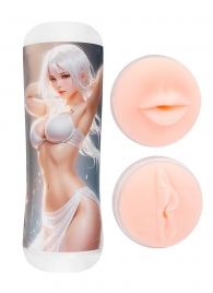 Двусторонний мастурбатор в колбе аниме - вагина и ротик - Tokyo Style - в Орске купить с доставкой
