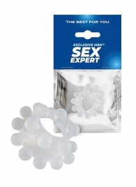 Эластичное эрекционное кольцо с двумя рядами шариков - Sex Expert - в Орске купить с доставкой