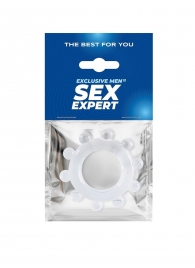 Прозрачное эрекционное кольцо со стимулирующими шариками - Sex Expert - в Орске купить с доставкой