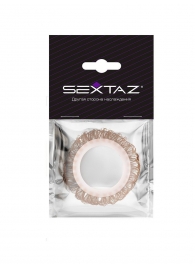 Эрекционное кольцо с бежевыми «ресничками» - Sextaz - в Орске купить с доставкой