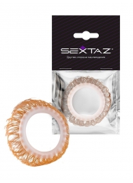 Эрекционное кольцо с бежевыми «ресничками» - Sextaz - в Орске купить с доставкой