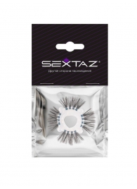 Эластичное эрекционное кольцо с черными «ресничками» - Sextaz - в Орске купить с доставкой