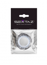 Эластичное эрекционное колечко с черными «ресничками» - Sextaz - в Орске купить с доставкой