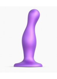 Фиолетовая насадка Strap-On-Me Dildo Plug Curvy size M - Strap-on-me - купить с доставкой в Орске