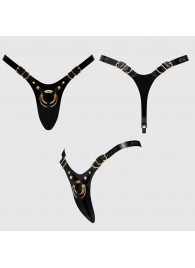 Черный пояс для фиксации насадок Strap-On-Me Leatherette Harness Fabulous - Strap-on-me - купить с доставкой в Орске