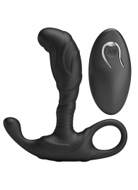 Черный изогнутый массажёр простаты с вибрацией и пультом ДУ - Baile - в Орске купить с доставкой