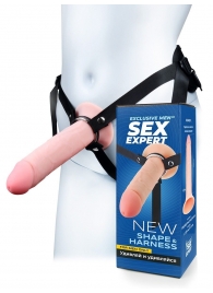 Мужской полый страпон на регулируемых ремешках - 22 см. - Sex Expert - купить с доставкой в Орске