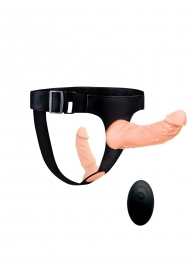 Женский страпон с 2 насадками, вибрацией и пультом ДУ - Erowoman-Eroman - купить с доставкой в Орске