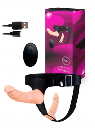 Женский страпон с 2 насадками, вибрацией и пультом ДУ - Erowoman-Eroman - купить с доставкой в Орске