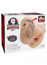 Телесный мастурбатор с вибрацией Double Pounder Vibrating Squeeze Stroker - Pipedream - в Орске купить с доставкой
