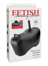 Черное надувное кресло с платформой для фиксации дилдо Body Dock Inflatable Love Seat - Pipedream - купить с доставкой в Орске