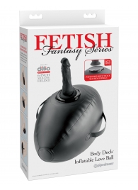 Черный надувной мяч с платформой для фиксации дилдо Body Dock Inflatable Love Ball - Pipedream - купить с доставкой в Орске