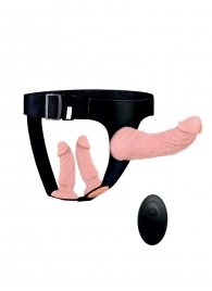 Женский страпон с 3 насадками и вибрацией - Erowoman-Eroman - купить с доставкой в Орске