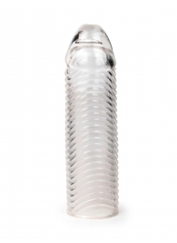 Прозрачная закрытая насадка на пенис с ребрышками - 16 см. - Sex Expert - в Орске купить с доставкой