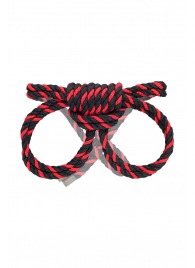 Черно-красные наручники-оковы ’’Узел-омега’’ из хлопковой веревки - Pecado - купить с доставкой в Орске