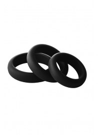 Набор из 3 черных эрекционных колец Smooth Silicone Cockring Pack - Dream Toys - в Орске купить с доставкой