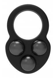 Черное эрекционное кольцо с утяжелителями - Dream Toys - в Орске купить с доставкой