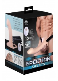 Телесный полый страпон с вибрацией Erection Agents - 24,1 см. - NMC - купить с доставкой в Орске
